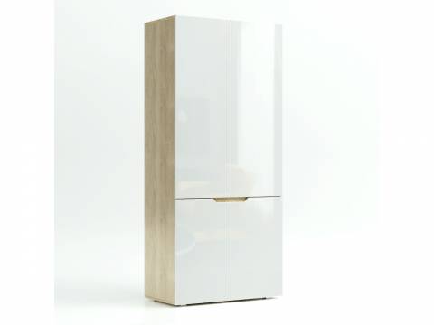 Шкаф двухстворчатый Трио Белый глянец