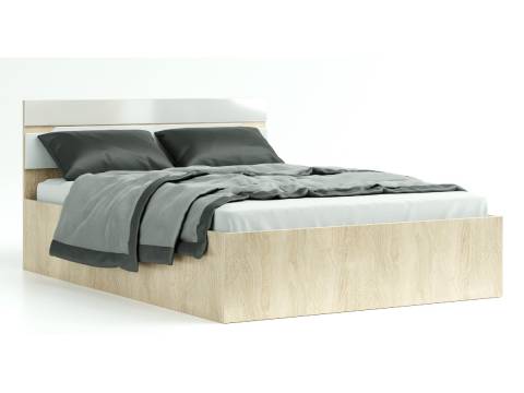 Кровать Трио 1400 ортопед с подъемом Белый глянец