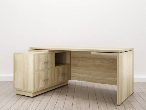 Стол для руководителя Дизайн Левый (Е-6) Eclectic eco одноцветный Дуб рокпайл