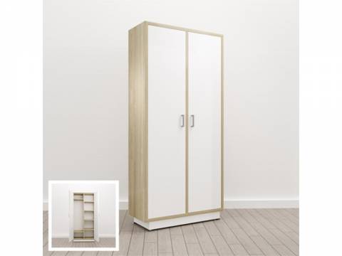 Шкаф комбинированный закрытый (Е-12) Eclectic eco Дуб рокпайл-белый