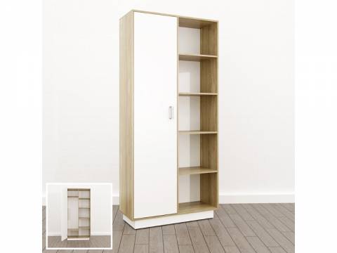 Шкаф комбинированный Левый (О-13) Eclectic lite Дуб рокпайл-белый