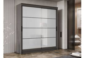 Шкаф-купе Гранд-1 2000 Графит-двери Лакобель белый