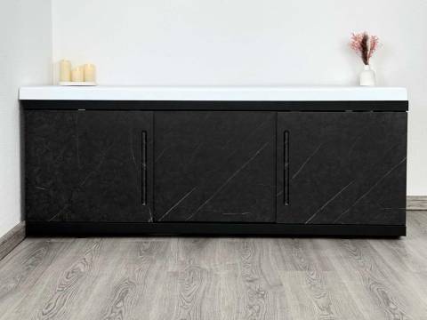 Экран под ванну МДФ Alt Black 1600 мм черный мрамор