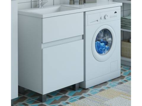 Тумба с раковиной Dallas Luxe 1400 напольная 2 ящика левая