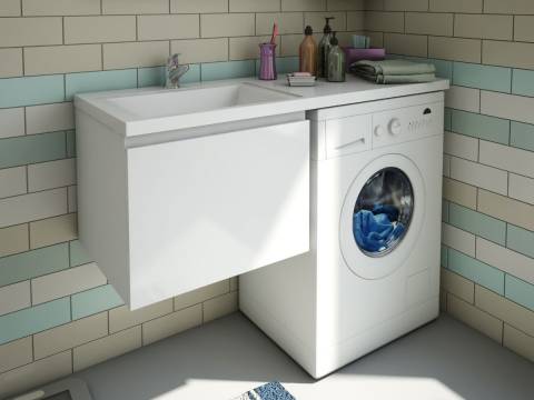 Тумба с раковиной Dallas Luxe 1100 навесная 1 ящик левая