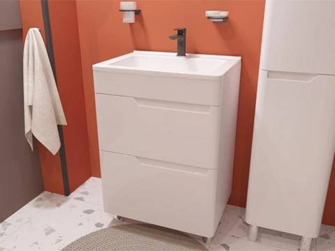 Тумба с раковиной Kare Luxe 600 напольная 2 ящика