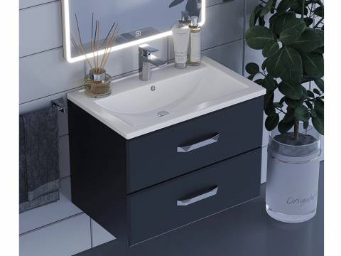 Тумба с раковиной Uperwood Foster черная 70 см