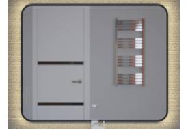 Зеркало Uperwood Modul черное теплая подсветка 80х80 см
