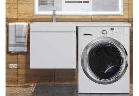 Тумба с раковиной Uperwood Magenta 60-120 см подвесная белая выдвижной ящик левая