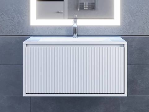 Тумба с раковиной Uperwood Next Premium белая 1 ящик 80 см