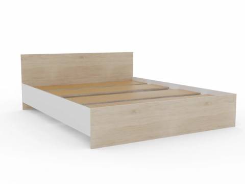 Кровать Монблан 160х200 см Белый Шагрень-Дуб сонома