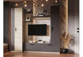 Гостиная Рокси дуб серый/серый графит