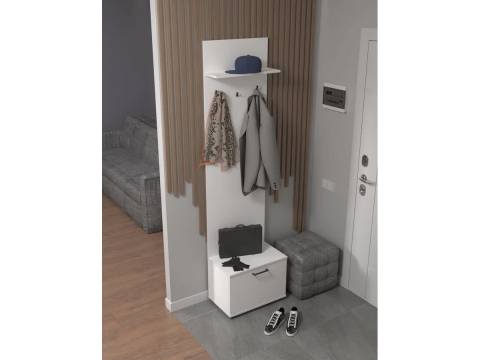 Тумба с вешалкой в прихожую арт. 181 белый