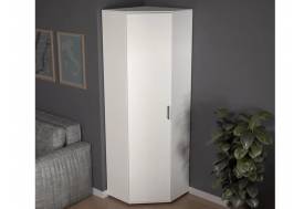 Шкаф угловой со штангой и полками арт. 522 белый