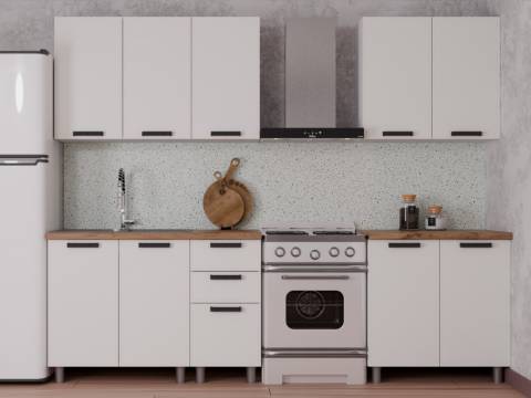 Кухонный гарнитур Магнолия 2000 мм Молочный