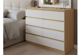 Комод 1200 8 ящиков сонома/белый
