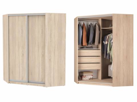 Угловой шкаф-купе Аларти YA-198х1400-718-4 (D6D6)