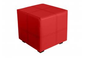 Пуф кожаный Марио красный