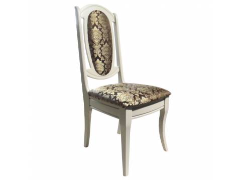 Стул Королевский слоновая кость, вензель коричневый