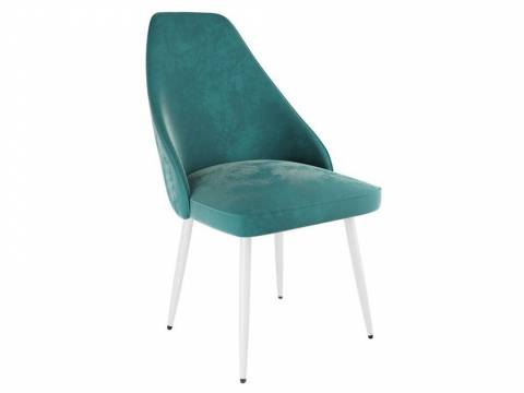 Стул Милан велюр зеленый ножки белые